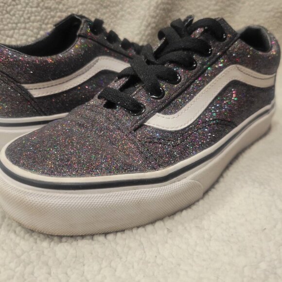 VANS Old Skool Black Glitter/Metallic Sneakers - Unisex Size: W-6.5, M 5 - Picture 8 of 10